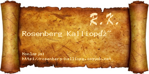 Rosenberg Kalliopé névjegykártya